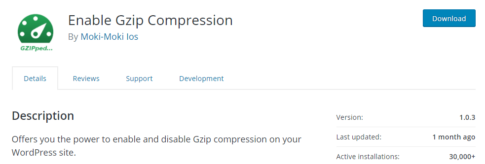 The Enable Gzip Compression WordPress plugin.